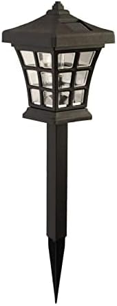 Crosslight 6 Pack Pagoda Solar Walkway Decorative Light, Weatherproof Décor Perfect for Outdoor Pathways, Front Porch, Yards, Driveways (Black, Warm White)