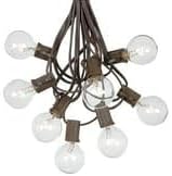 G40 Patio String Lights with 25 Clear Globe Bulbs - Hanging Garden String Lights - Vintage Backyard Patio Lights | Lumora