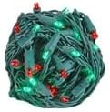 Novelty Lights 25ft 50 LED Red/Green Christmas Lights Outdoor/Indoor, 6" Spacing, Green Wire String Lights for Festive Xmas Lighting, IP55, UL Listed, Dimmable, Connectable
