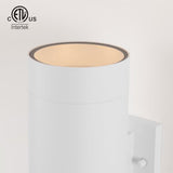 mirrea 14" Modern Outdoor Porch Light in 2 Lights, Matte White, 2 Pack