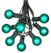 100 Foot G40 Outdoor Patio String Lights with 125 Green Globe Bulbs – Indoor Outdoor String Lights – Market Bistro | Lumora