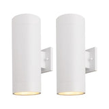 mirrea 14" Modern Outdoor Porch Light in 2 Lights, Matte White, 2 Pack