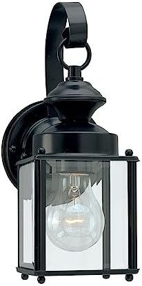 Generation Lighting 8456-12 Jamestowne Transitional One - Light Outdoor Wall Lantern Outside Fixture, Black Finish | Lumora