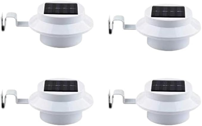 QUQUQ Solar Pathway Lights Solar Powered Gutter Lights Outdoor Decorative Waterproof Led Fence Yard Patio Decor(4 Pack)