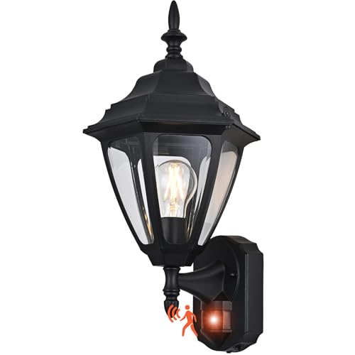 18.5"Large Outdoor Motion Sensor Porch Light Dusk to Dawn Wall Sconce Light