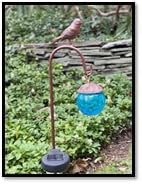 Ultimate Innovations Solar Metal & Glass Ball Pathway Lights (Blue)