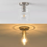 Brushed Nickel Semi Flush Mount Ceiling Light,Modern Ceiling Light Fixture for Closet Hallway Entryway Fixture Brushed Nickel Finish 2 Pack Dimmable