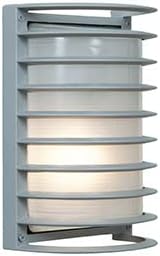 Bermuda - LED Outdoor Rubbed Bulkhead Wall Light - 11"H - Satin Finish - Ribbed Frosted Glass Shade | Lumora
