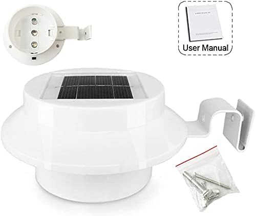 6-Pack Solar Gutter Led Lights, Outdoor Solar Fence Lights Deck Lights for Eaves Garden Landscape Yard (Black)