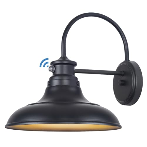 12" Dusk to Dawn LED Outdoor Barn Lights, Farmhouse Gooseneck Porch Lights
