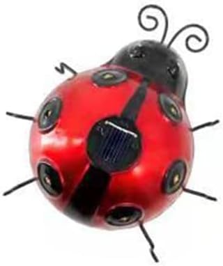 Solar Outdoor Garden Light with Solar Lamp Ladybug Garden Decoration Metal Waterproof LED Garden Light, Garden Statue Lawn Ornament for Outdoor Garden Walkway Decoration (Red)