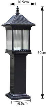 LaseVe Lights Outdoor IP55 European Black Die-cast Aluminum Garden Lawn Pillar Light Square Outdoor Waterproof | Lumora