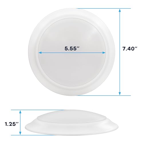 LUXRITE 6 Inch LED Disk Lights, 12.5W, 1000LM, 120V, White (6 Pack)