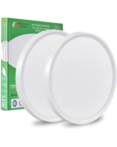 15.8Inch 2PK White LED Flush Mount Ceiling Light,32W,3480LM,3CCT Selectable