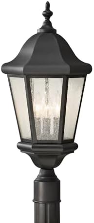 Sea Gull Lighting OL5907BK Martinsville Three Light Outdoor Post Lantern Outside Fixture, Black | Lumora