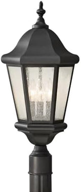 Sea Gull Lighting OL5907BK Martinsville Three Light Outdoor Post Lantern Outside Fixture, Black | Lumora