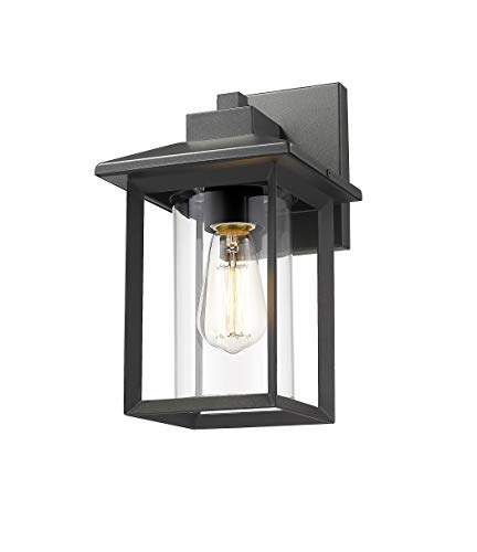 Outdoor Wall Mount Lights, H11.84 Exterior Wall Sconces, Outdoor Lighting Fixture, Exterior Lantern, Lighting Fixture for Patio, Porch (Black, 11.84" H)