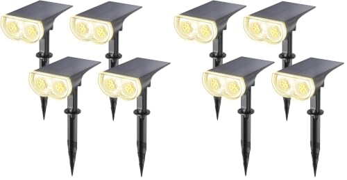 Linkind Solar Lights Outdoor Waterproof LED Spotlights Warm White 8 Pack