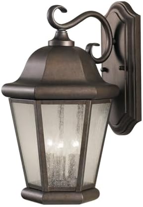Feiss OL5902CB Martinsville Outdoor Patio Wall Lantern, 3-Light, 180watts, Bronze (10"W by 17"H)