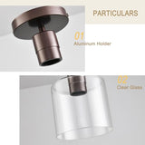 Oil Rubbed Bronze Semi Flush Mount Ceiling Light, 2 Pack