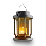 Solar Lantern Outdoor & Indoor Use – Hanging Solar Lights with Realistic Flickering Flameless Candle, Weatherproof for Gardens, Patios, Trees, and Lawns (Black + Gray, 1 Pack)