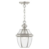 Livex Lighting 2152-91 1-Light Outdoor Hanging Lantern, Brushed Nickel