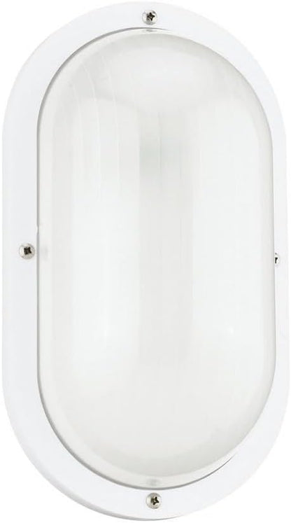 Sea Gull Lighting 8335-15 Bayside One-Light Outdoor Wall Lantern with Frosted Ribbed Polycarbonate Diffuser, White Finish