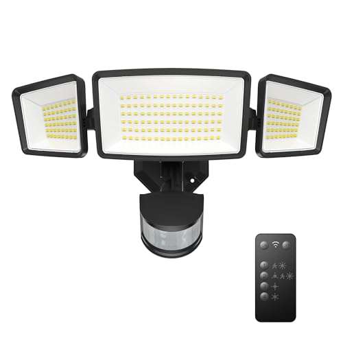 TECKNET Flood Motion Sensor Outdoor Lights, 4200LM 150LEDS Lights Outdoor with 4 Modes, IP66 Waterproof, Ideal for Garage, Patio, Yard