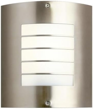 Kichler Newport 10.25" 1 Light Outdoor Wall Light with White Acrylic Diffuser in Brushed Nickel | Lumora