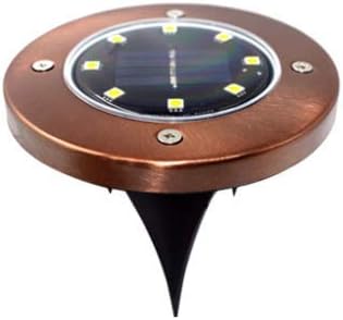 Solar Floor Lamp Ip65 Waterproof Outdoor Led Disc Light, Used in Garden Non-Slip Landscape Path, Used in Terrace Lawn Hospital, Wear-Resistant Deck Lights, Sidewalk Decoration Bronze,White Light