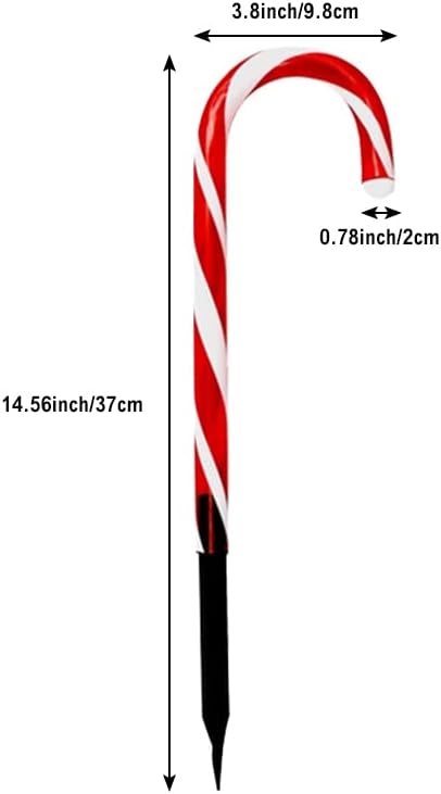 Candy Cane Lights, Christmas Candy Cane Lights, Solar Pathway Lights Outdoor Candy Cane Christmas Decor for Walkway, Driveway, Sidewalk, Garden