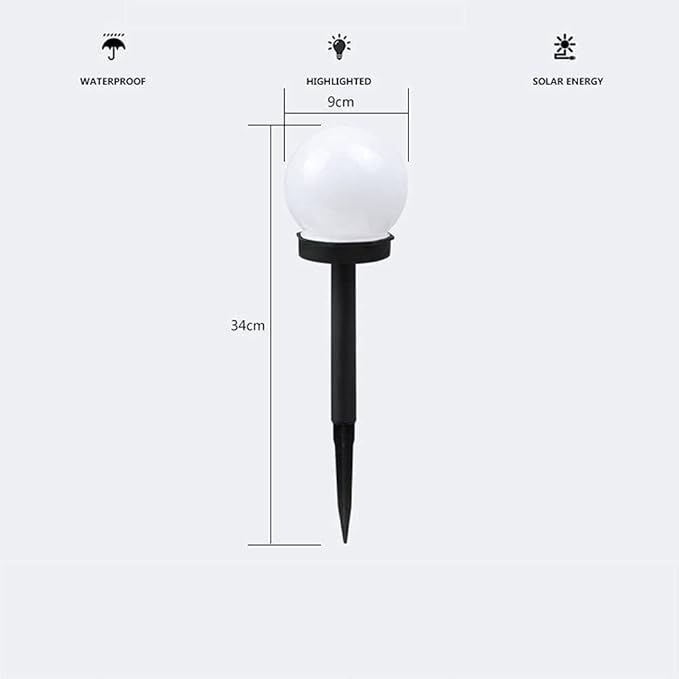 Solar Pathway Lights Outdoor, 3 Pack Solar White Globe Garden Lights, Waterproof Walkway Lighting Outdoor Garden Landscape Lawn Lanterns, Patio Yard Pathway Driveway Lights
