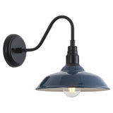 10 Inch Dome Gooseneck Lights Outdoor, Indigo Blue Exterior Barn Light for House, Outdoor Farmhouse Lights Fixture, Outside Wall Sconce Lighting for Porch, Garage, Front Door