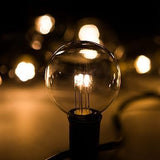 Hometown Evolution, Inc. G40 LED Warm White Outdoor Patio String Lights with 0.6 Watt Bulbs (G40 LED 3 Diode | Lumora