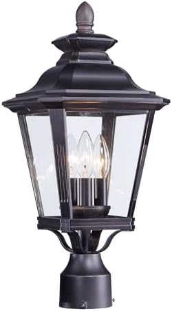 Maxim Knoxville-Three Light Outdoor Post Lantern in Early American Style-9 Inches Wide by 19.5 inches high | Lumora