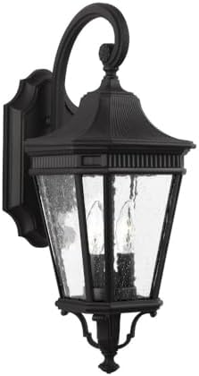 Feiss OL5421BK Cotswold Lane Outdoor Patio Lighting Wall Lantern, Black, 2-Light (9"W x 21"H) 120watts
