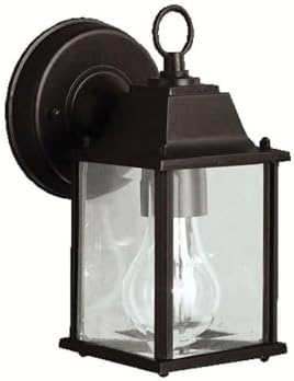 Kichler Barrie 8.5" 1 Light Outdoor Wall Light with Clear Beveled Glass in Black | Lumora