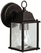 Kichler Barrie 8.5" 1 Light Outdoor Wall Light with Clear Beveled Glass in Black | Lumora