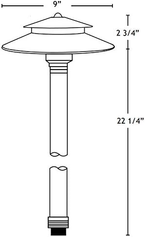 VOLT Stratum 12V Brass 2-Tier Path Light (9" Shade, 25" Tall) for Low Voltage Landscape Lighting on Outdoor | Lumora