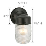 Design House 2-Pack Jelly Jar Wall Light, Indoor or Outdoor, Clear Glass, Matte Black, 590232