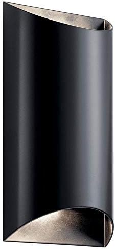Kichler 49279BKLED Wesley Outdoor Wall Sconce, 2-Light 40 Total Watts, Black