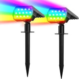 WELALO Solar Color Changing Spot Lights Outdoor, IP68 Waterproof, 2 Pack