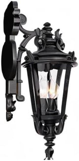 John Timberland Casa Marseille European Outdoor Wall Light Fixture Textured Black French 21 3/4" Clear Hammered | Lumora