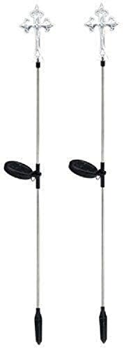 Outdoor Garden Set of 2 Solar Stake Light with Cross Decorative Lights, Multi-Color Changing LED Solar Lights for Yard Decorations, Garden Gifts…