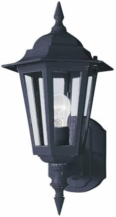 Maxim Cast-1 Light Outdoor Wall Lantern in Early American Style-8 Inches Wide by 17 inches high-Black Finish | Lumora