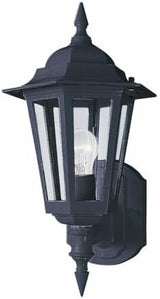 Maxim Cast-1 Light Outdoor Wall Lantern in Early American Style-8 Inches Wide by 17 inches high-Black Finish | Lumora