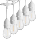 SUNTHIN 105FT White Outdoor String Lights, 34 1W LED Bulbs