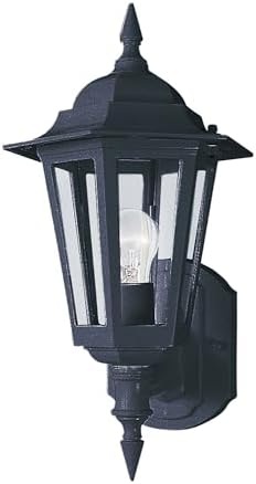 Maxim Cast-1 Light Outdoor Wall Lantern in Early American Style-8 Inches Wide by 17 inches high-Black Finish | Lumora