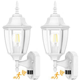 Lamomo Motion Sensor Outdoor Wall Lights Fixtures, 2-Pack Porch Lamp, White