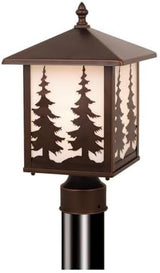 VAXCEL Yosemite 1L Bronze Rustic Outdoor Tree Post Light White Glass | Lumora